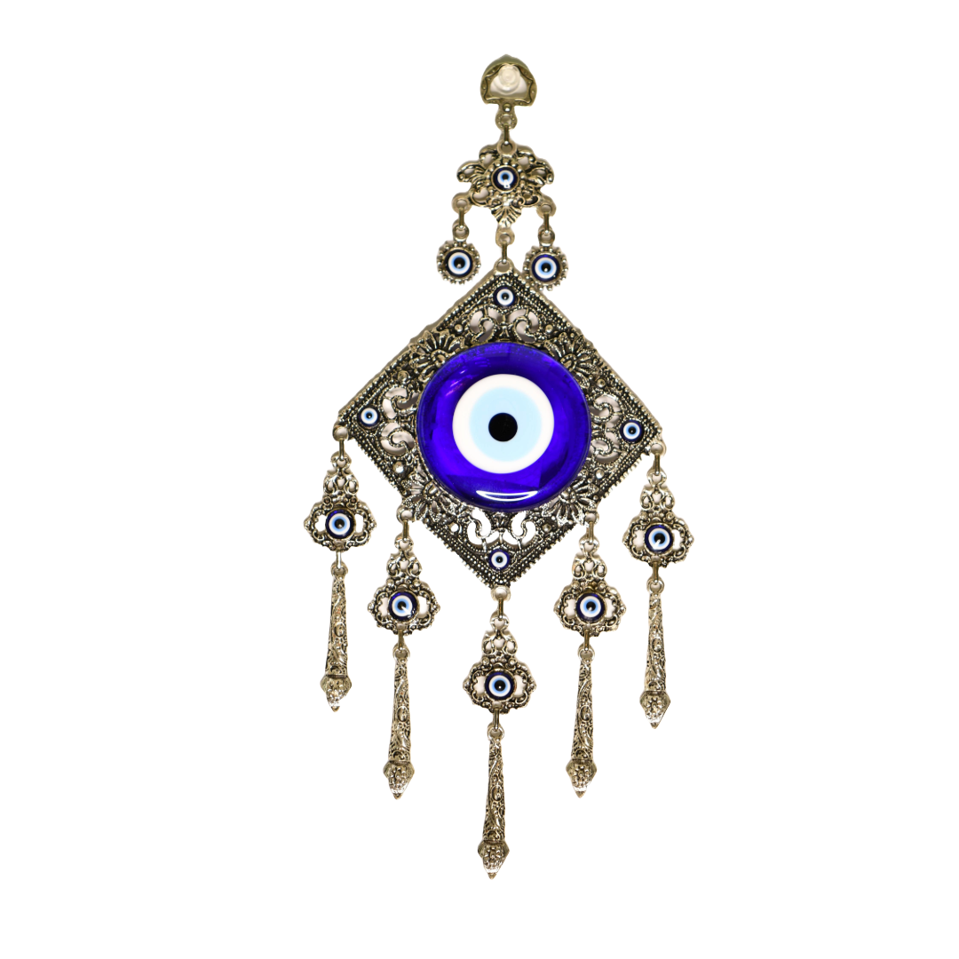 Square Evil Eye Wall Hanging | Modern Protection Decor | Spiritual Boho Home Charm