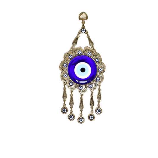 Classic Circle Evil Eye Wall Hanging | Protection Decor Amulet | Spiritual Boho Charm